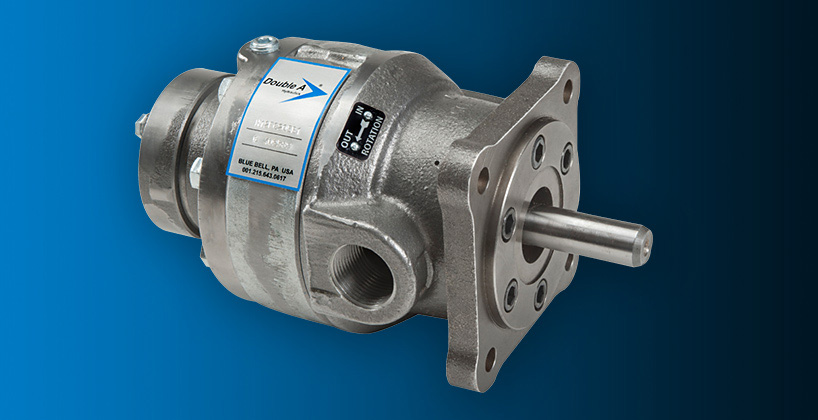 Double A Hydraulics H Series gerotor hydraulic pump with flange mount and steel drive shaft